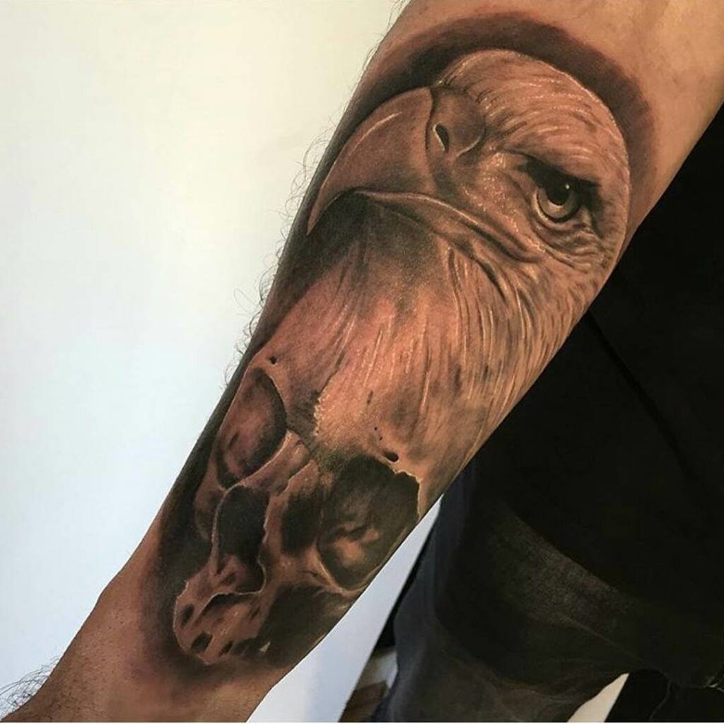 11+ Eagle Skull Tattoo Ideas That Will Blow Your Mind! 19 Realistic Skull And Eagle Tattoo Designs