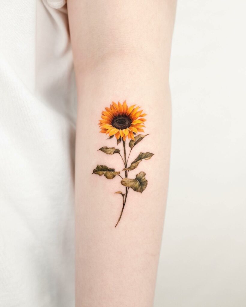 10+ Sunflower And Butterfly Tattoo Ideas That Will Blow Your Mind! 16 Realistic Sunflower Tattoo