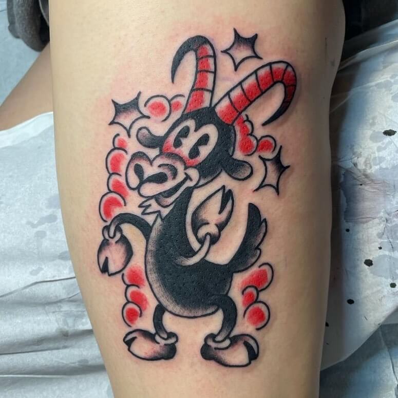 11+ Cute Goat Tattoo Ideas That Will Blow Your Mind! 18 Red And Black Goat Tattoos