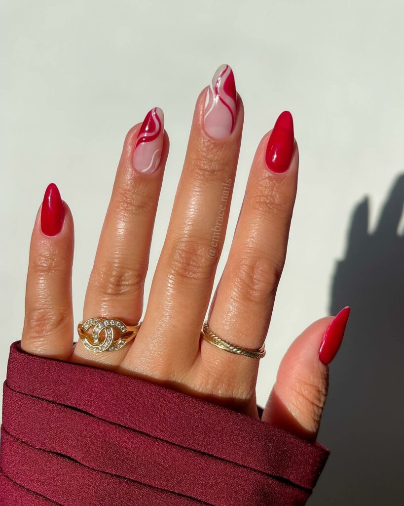 37 Latest Red And Pink Nail Design Ideas To Try In 2024! 38 Pink and Red Swirl Nails for a Dizzying Effect