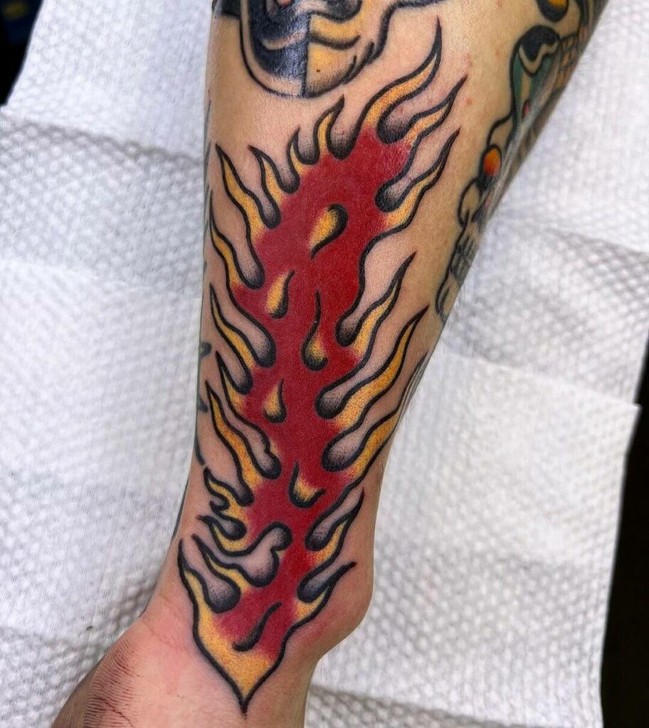 11+ Fire Tribal Tattoo Ideas That Will Blow Your Mind! 16 Red And Yellow Tribal Fire Tattoo