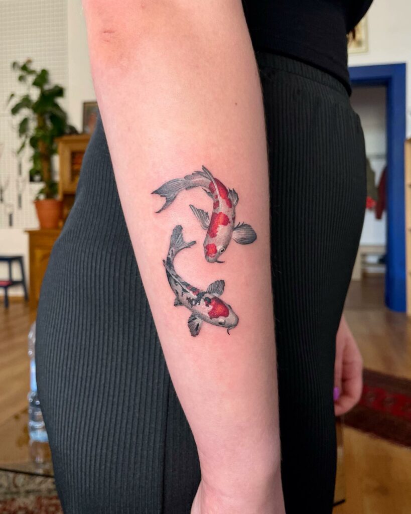 14+ Koi Fish Tattoo Yin Yang Ideas That Will Blow Your Mind! 11 Red-Black Koi Fish Tattoo Design