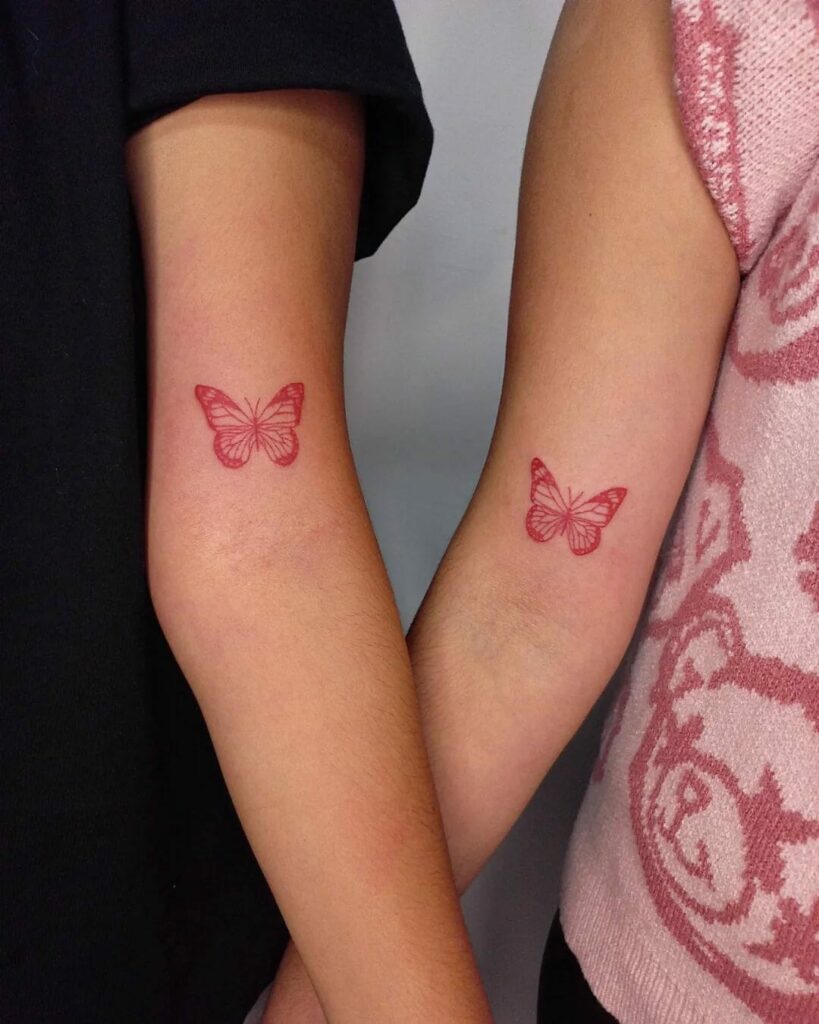 10+ Sunflower And Butterfly Tattoo Ideas That Will Blow Your Mind! 17 Red Butterfly Tattoo ideas