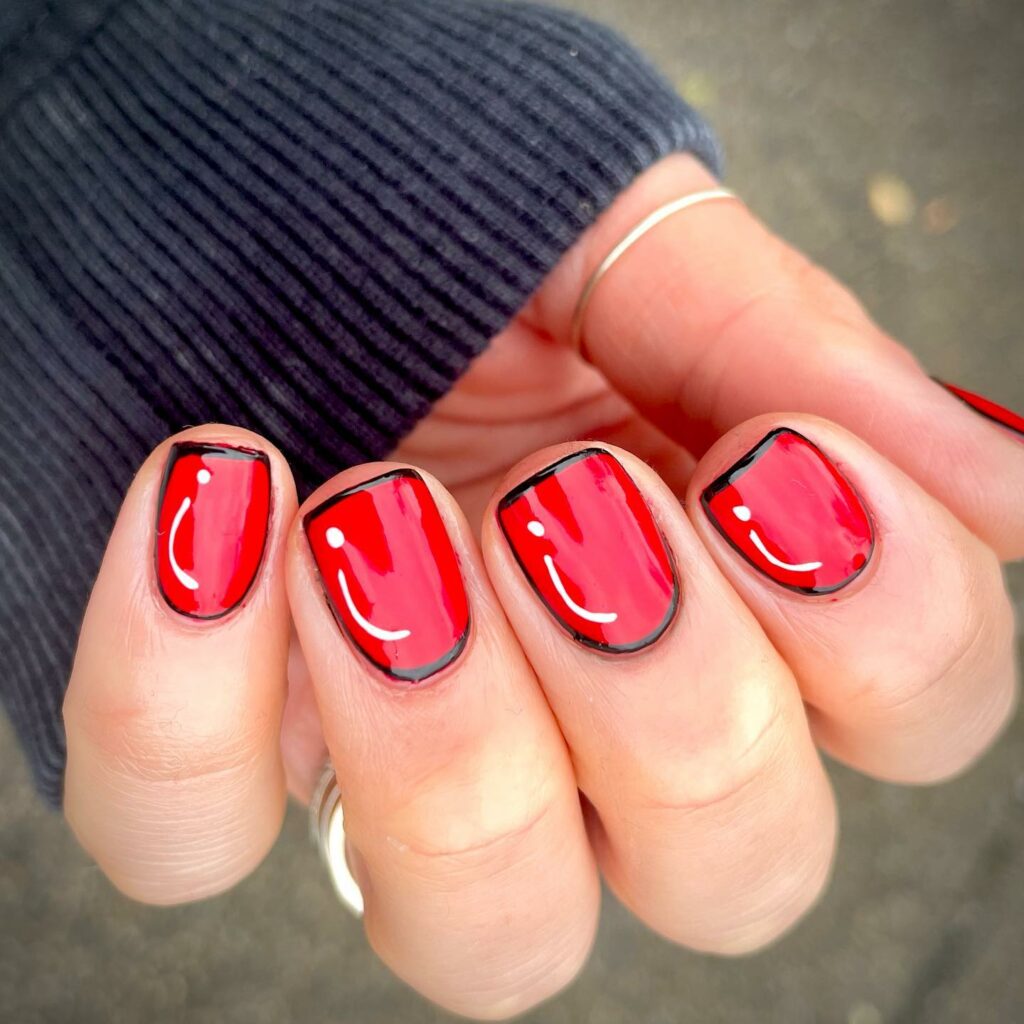 20 LATEST SHORT RED NAIL IDEAS TO TRY IN 2024! 31 Pop Art-Inspired Red Nails