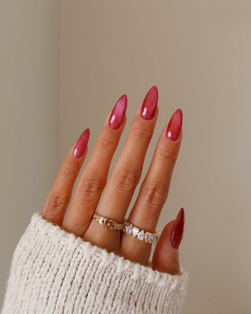 20 Latest Red And Silver Nail Ideas For 2024 17 Red Glitter nails
