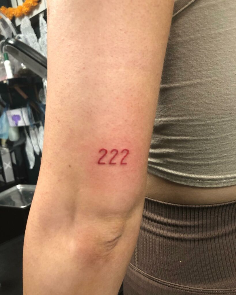 11+ 222 Tattoo Ideas That Will Blow Your Mind! 14 Red Ink 222 Tattoo