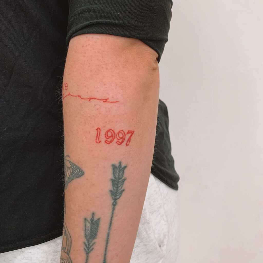 10+ Tattoo Number Styles That Will Blow Your Mind! 11 Red Ink Beautiful Number Tattoo