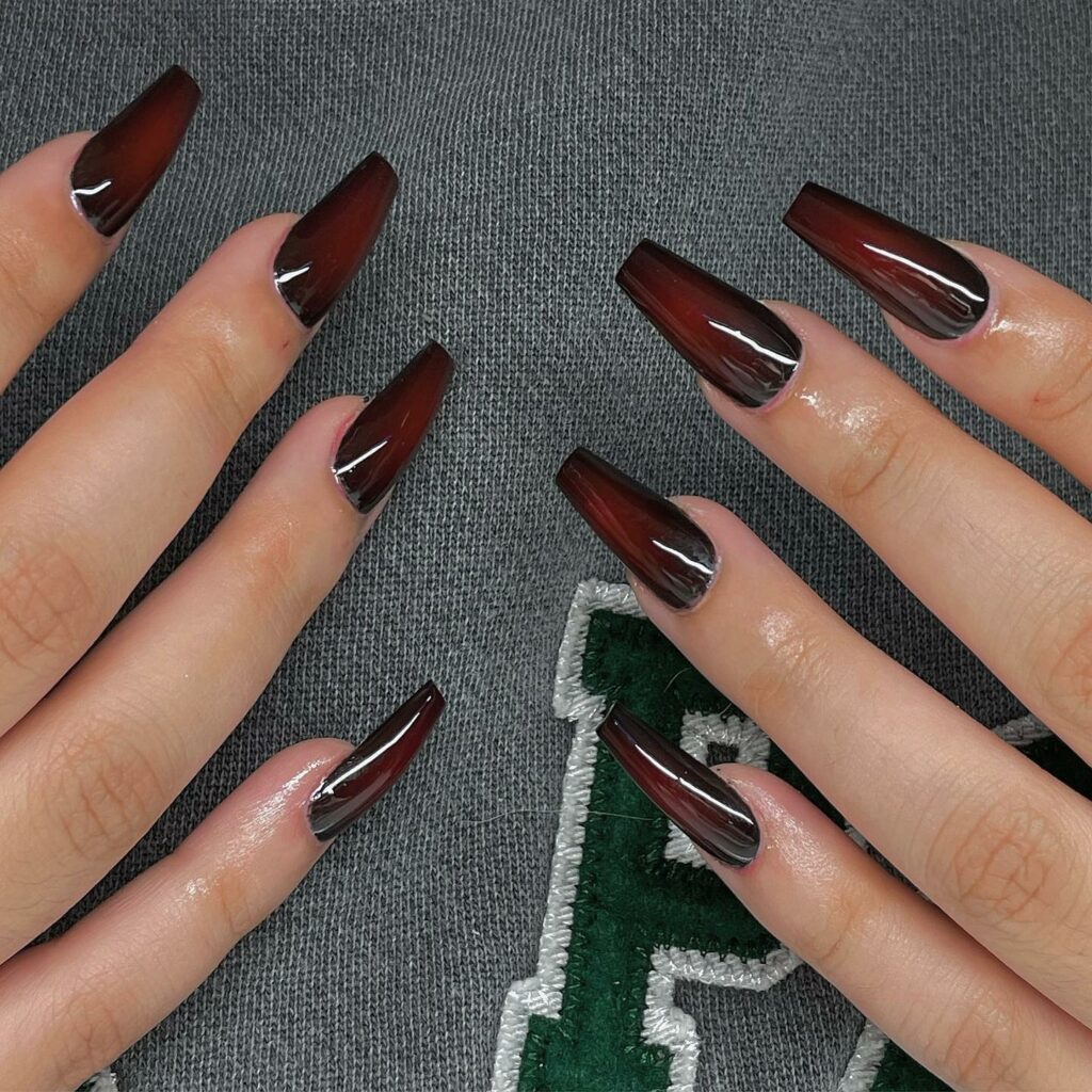 44 Latest Black Ombré Nail Designs To Try In 2024! 26 Red and Black Ombré Coffin Nails