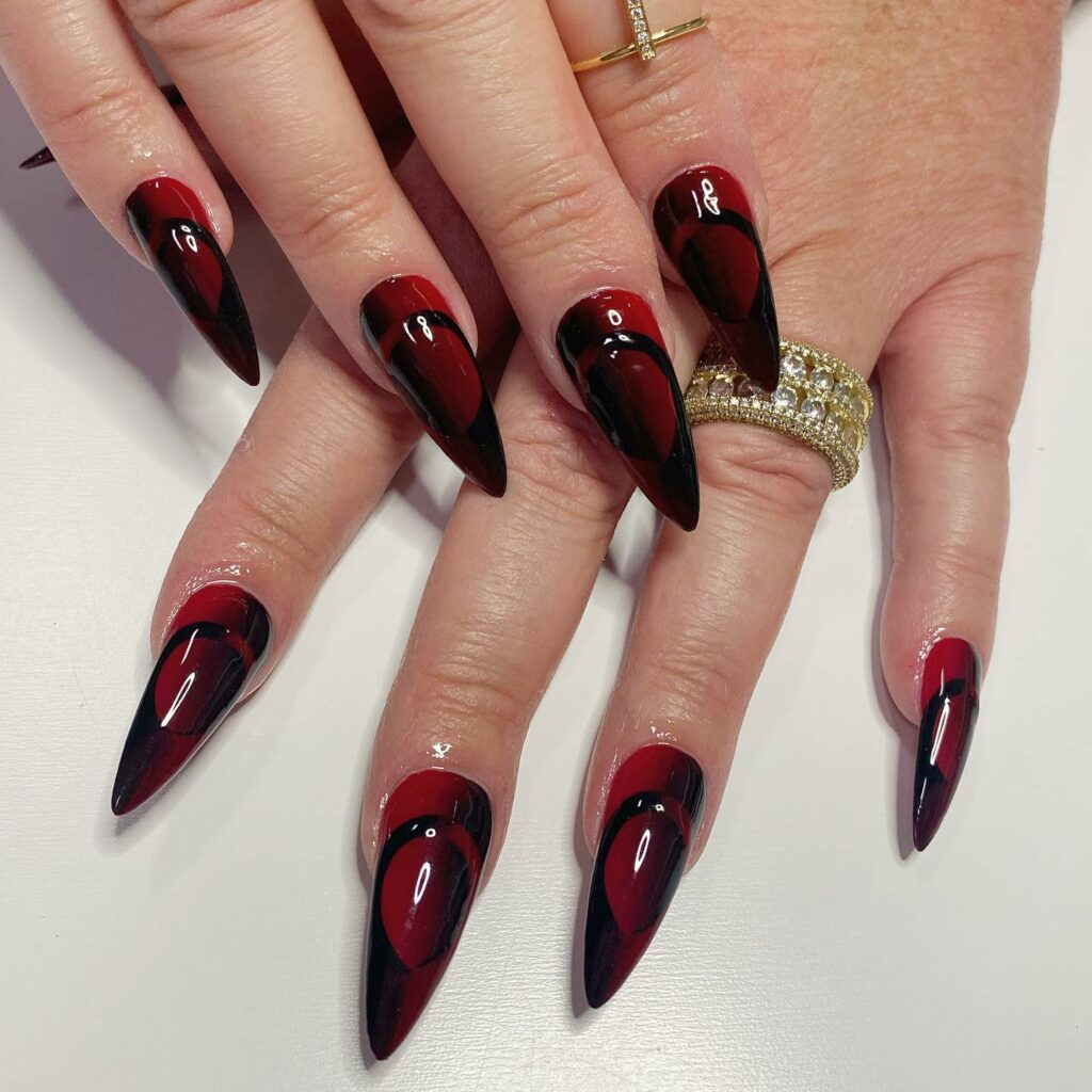 20 Latest Dark Red Nail Ideas To Try In 2024! 11 Red and Maroon Ombré Nails