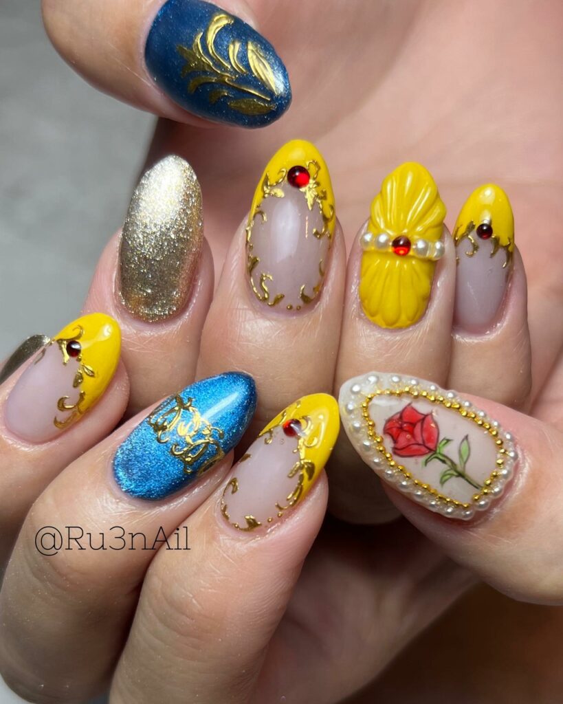 20 Latest Beauty and the Beast Nail Ideas To Try In 2024! 22 Regal Spin on Beauty and the Beast Nails