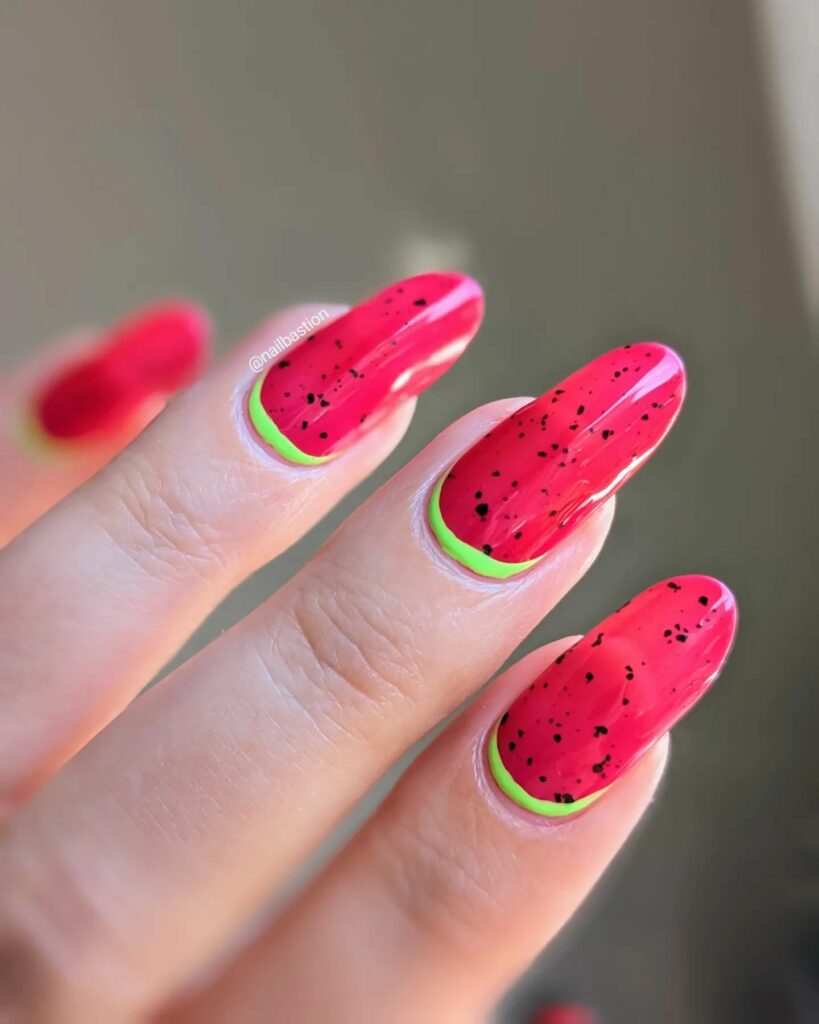 29 LATEST WATERMELON NAIL DESIGNS TO TRY IN 2024! 18 Reverse French Watermelon Nails Innovation