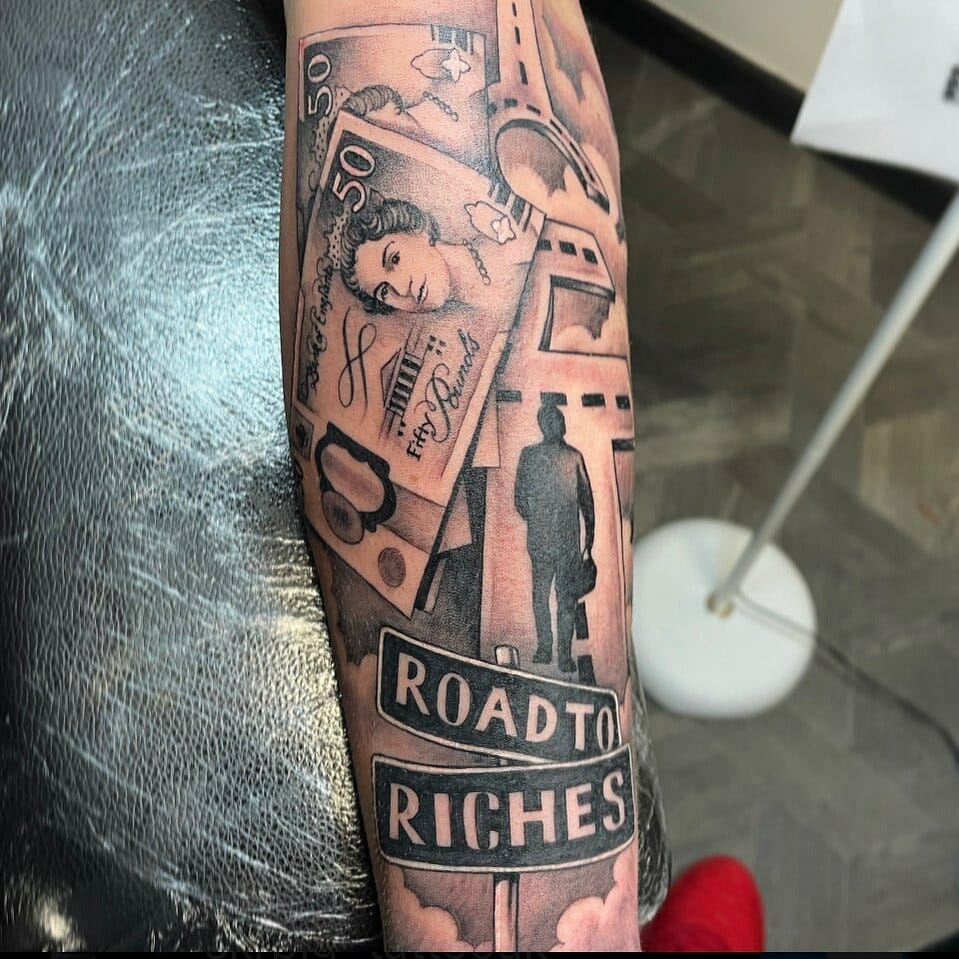 11+ Urban Tattoo Ideas That Will Blow Your Mind! 20 Road To Riches Tattoo