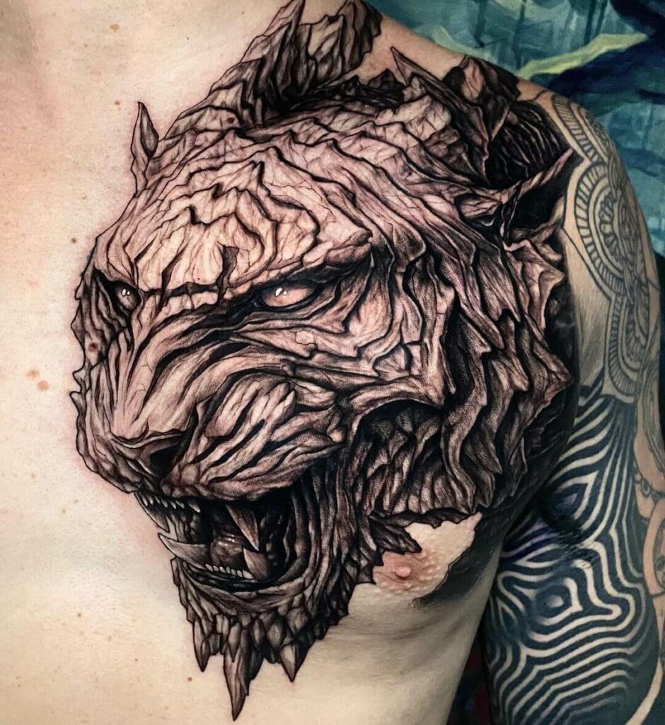 11+ Chest Tiger Tattoo Ideas That Will Blow Your Mind! 16 Roaring Tiger Tattoo