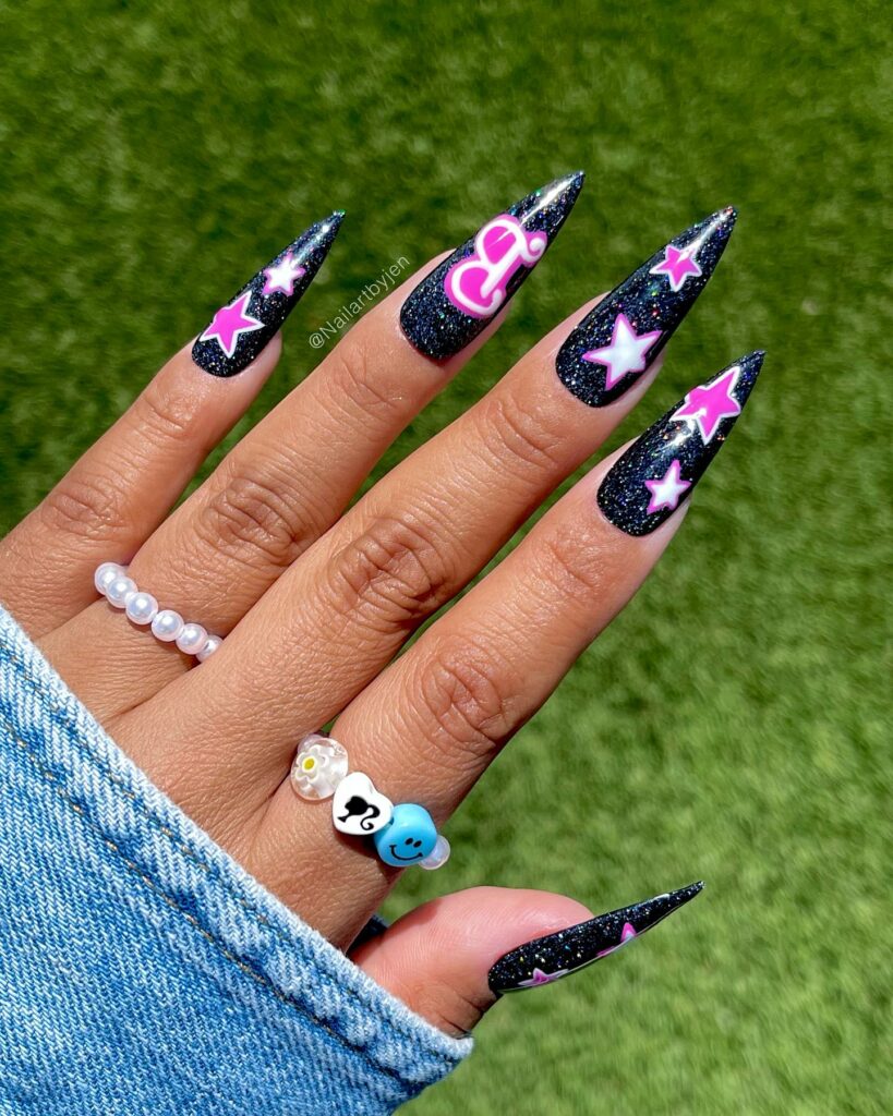 Playful and Fun 30 Barbie Nails To Try in 2024 15 Rockstar Barbie Nails