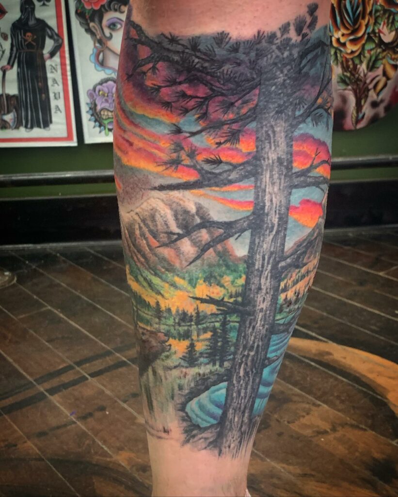 11+ Nature Tattoo Sleeve That Will Blow Your Mind! 9 Rocky Mountain Sleeve Tattoo