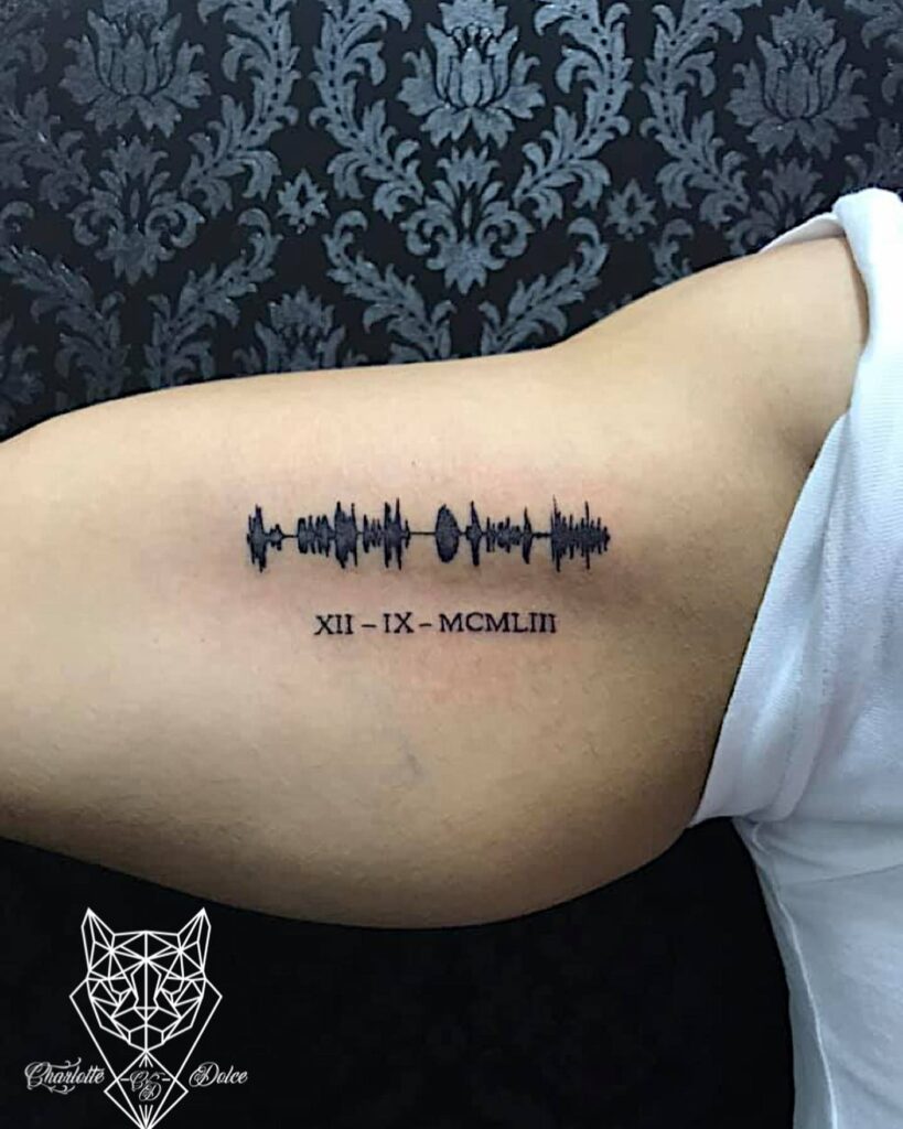 11+ Soundwave Tattoo Ideas That Will Blow Your Mind! 19 Roman Numerals and Soundwave Tattoo