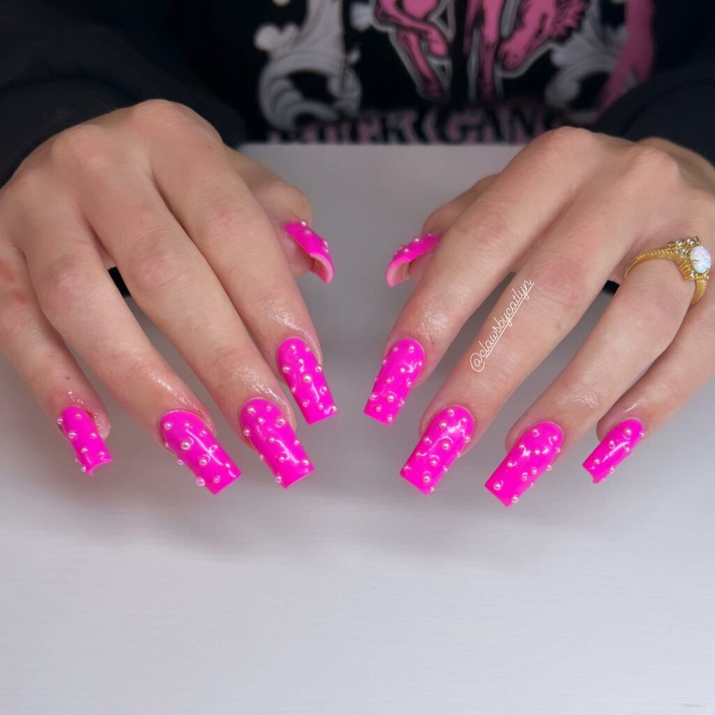Playful and Fun 30 Barbie Nails To Try in 2024 18 Romantic Barbie Nail