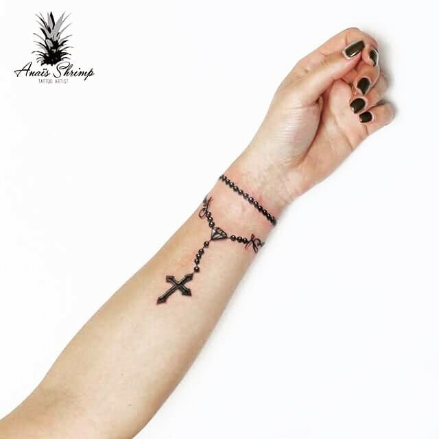 10+ Wrist Cross Tattoo Ideas That Will Blow Your Mind! 11 Rosary Cross Tattoo