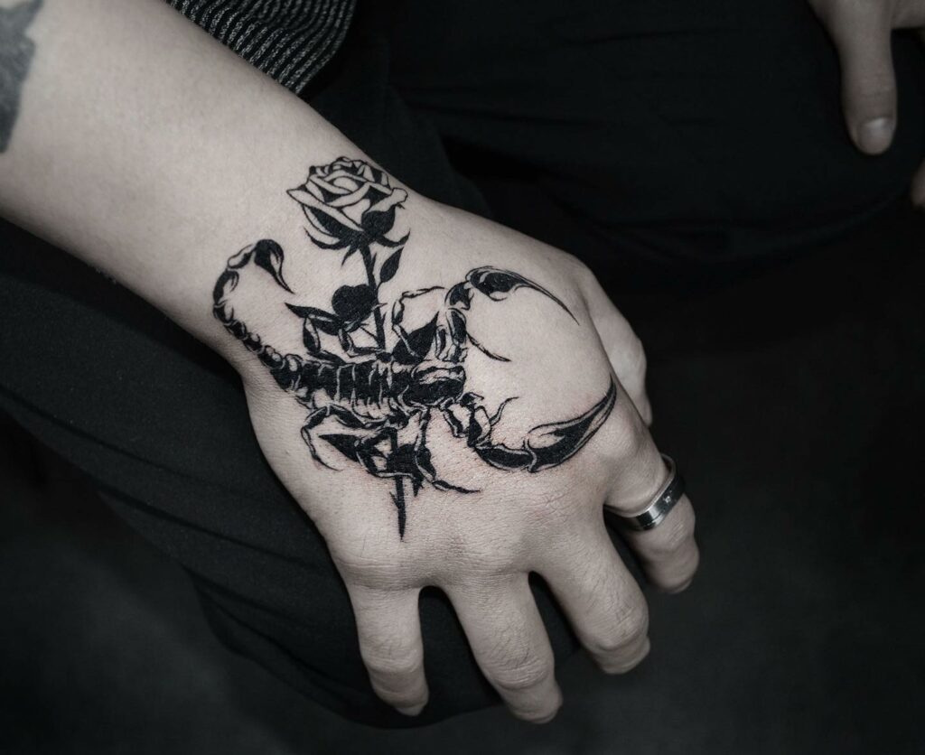 11+ Girly Scorpion Tattoo Ideas That Will Blow Your Mind! 16 Rose And Tiny Scorpion Tattoo