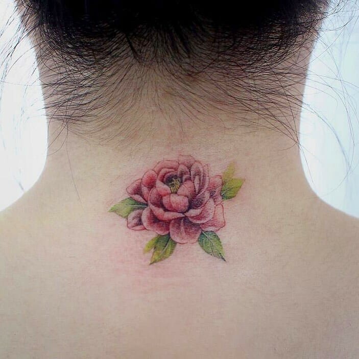 19+ Back Of Neck Tattoo Ideas You'll Have To See To Believe! 21 Rose Back of the Neck Tattoo
