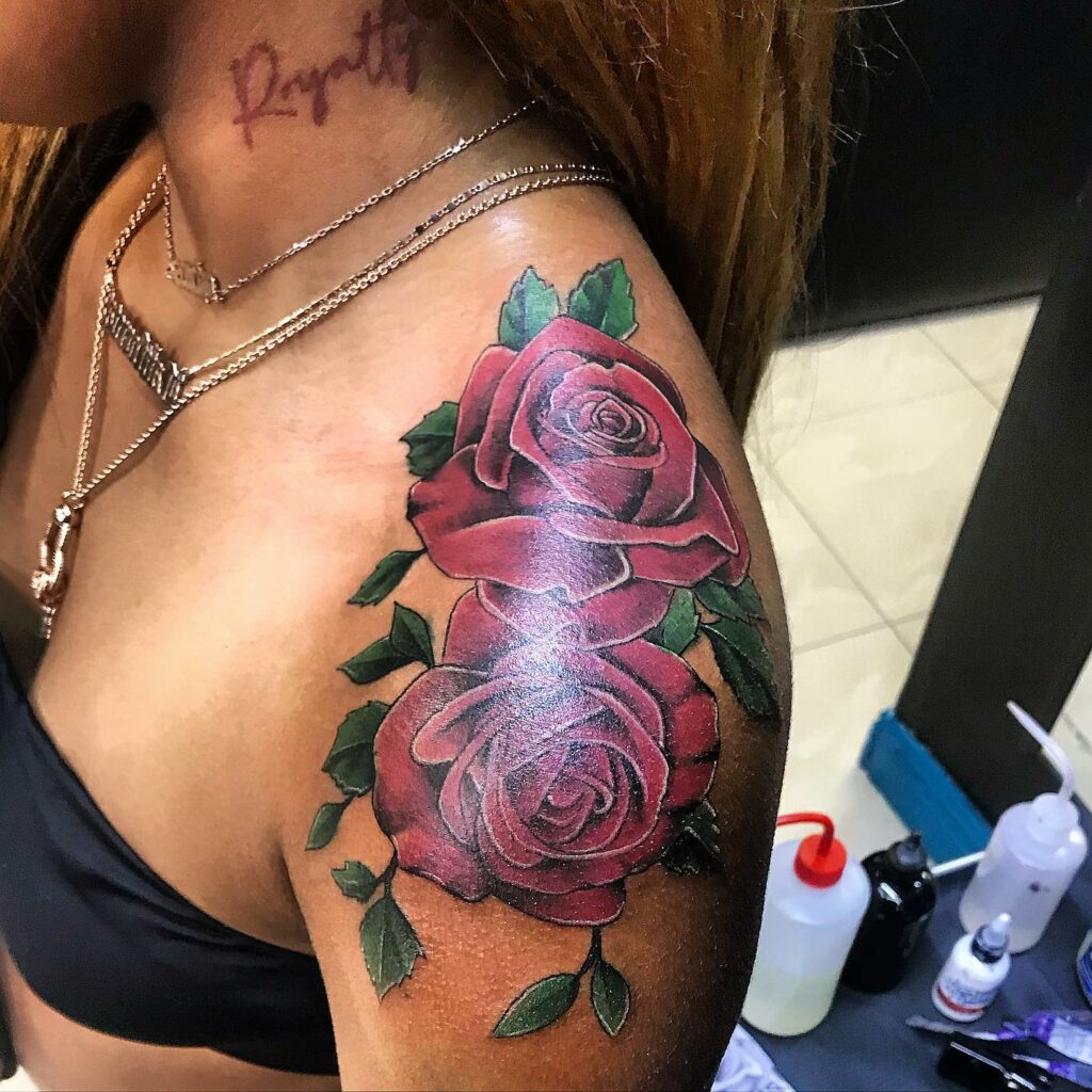 10+ Shoulder Rose Tattoo Ideas That Will Blow Your Mind! 11 Rose On Shoulder Tattoo