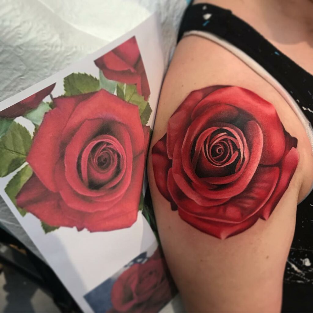 13+ Big Rose Tattoo Ideas That Will Blow Your Mind! 18 Rose Shoulder Tattoo