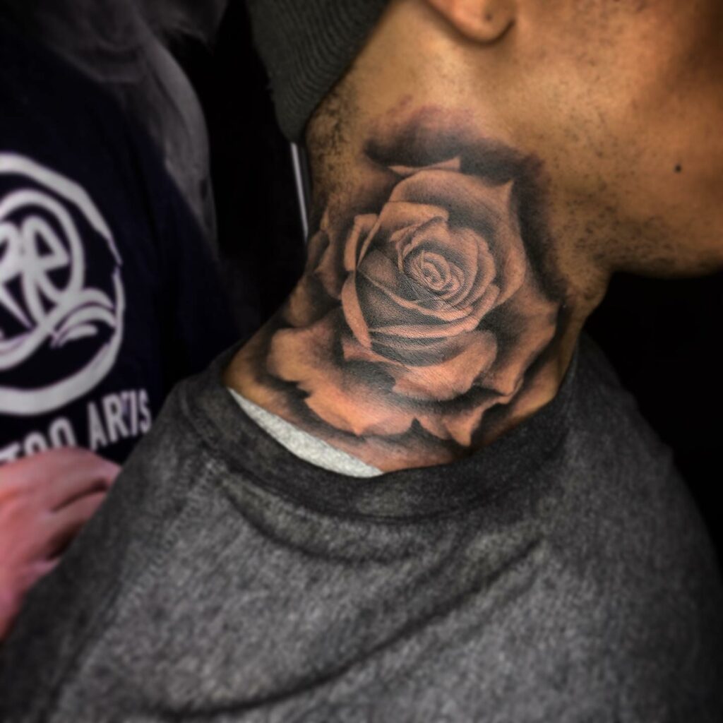 11+ Realistic Rose Tattoo Stencil Ideas That Will Blow Your Mind! 12 Rose Tattoo Stencil For Neck