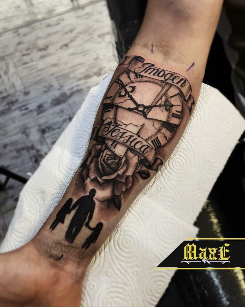 11+ Rose and Clock Tattoo Ideas That Will Blow Your Mind! 14 Rose and Broken Clock Tattoo