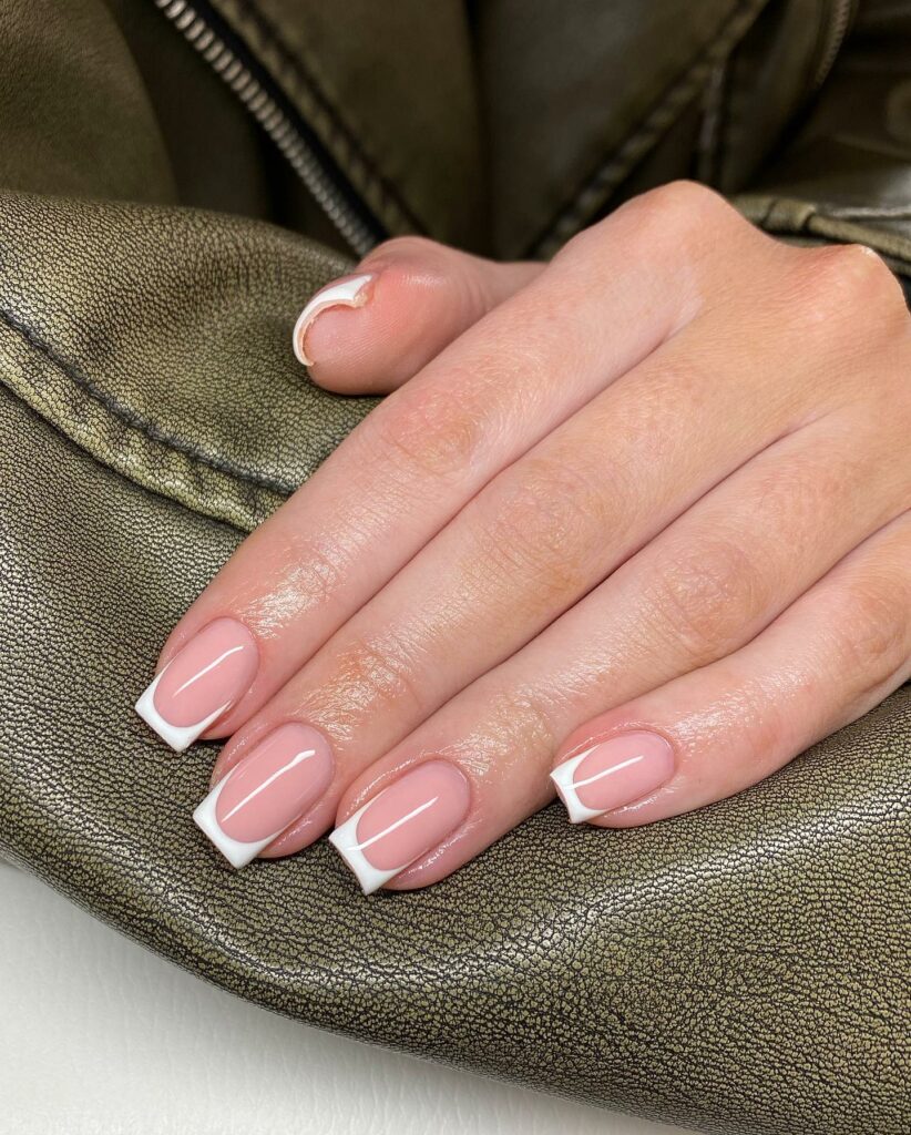 32 Latest Square French Nail Designs To Try In 2024! 18 Rossy Nude Square French Nails