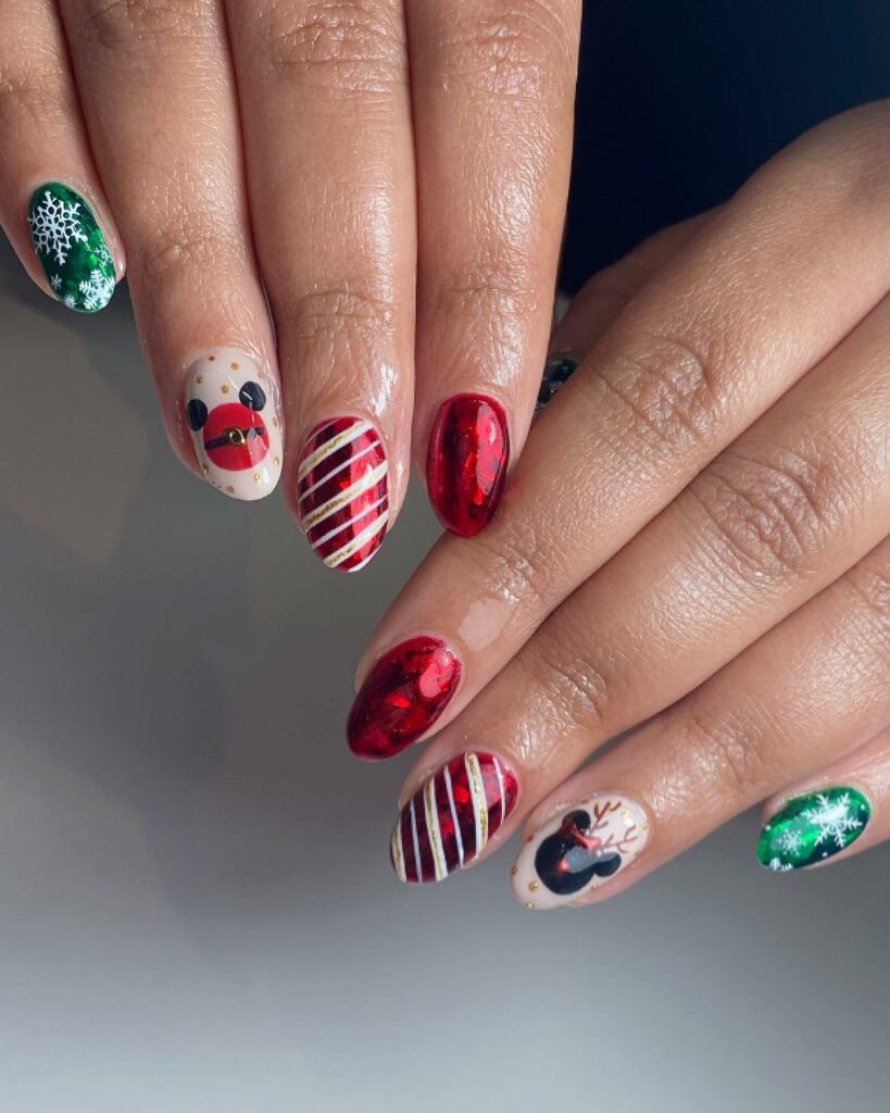 Immerse in Magic with 33 Disney Christmas Nail Ideas in 2024 39 Round Disney Christmas Nails