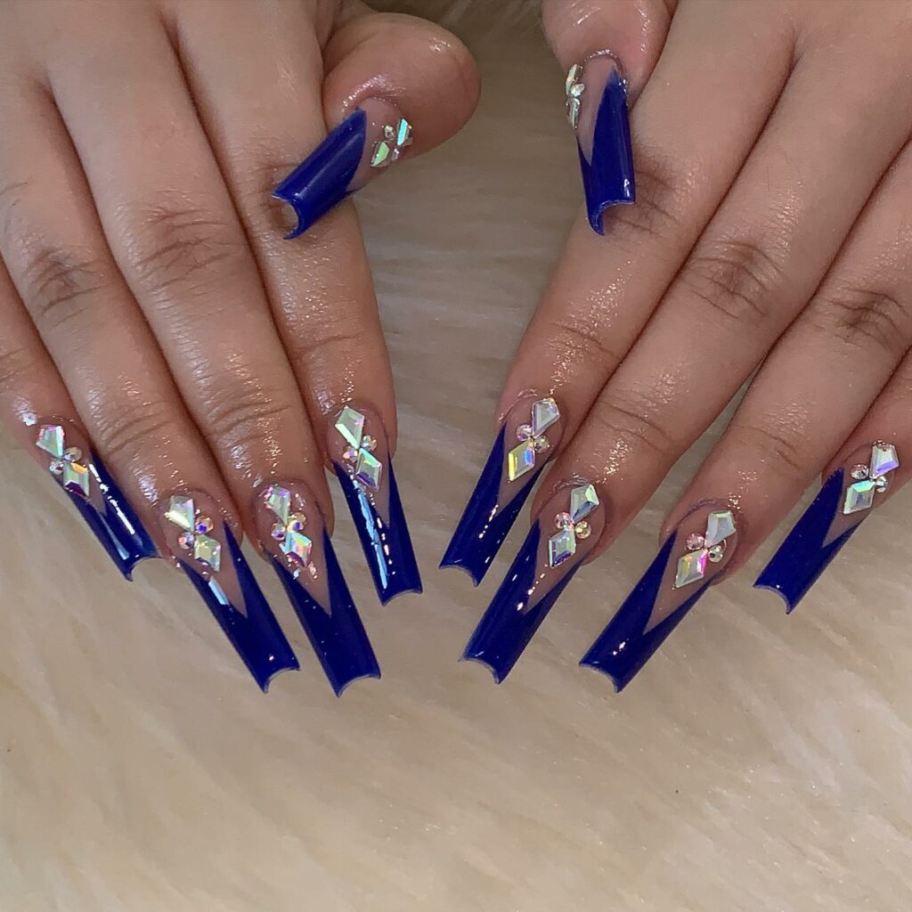34 Latest Blue Acrylic Nail Designs To Try in 2024 28 Majestic Royal Blue Acrylic Nails