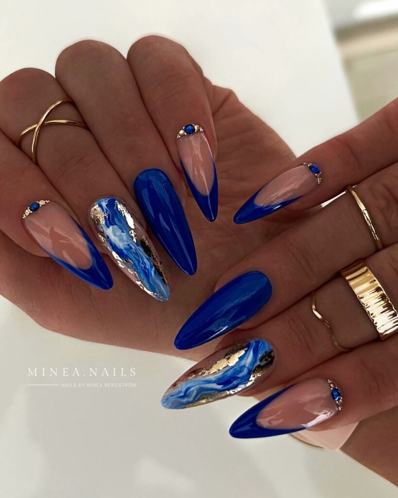 50 Latest Almond Shape Nail Ideas To Try In 2024! 33 Royal Blue Almond Nails