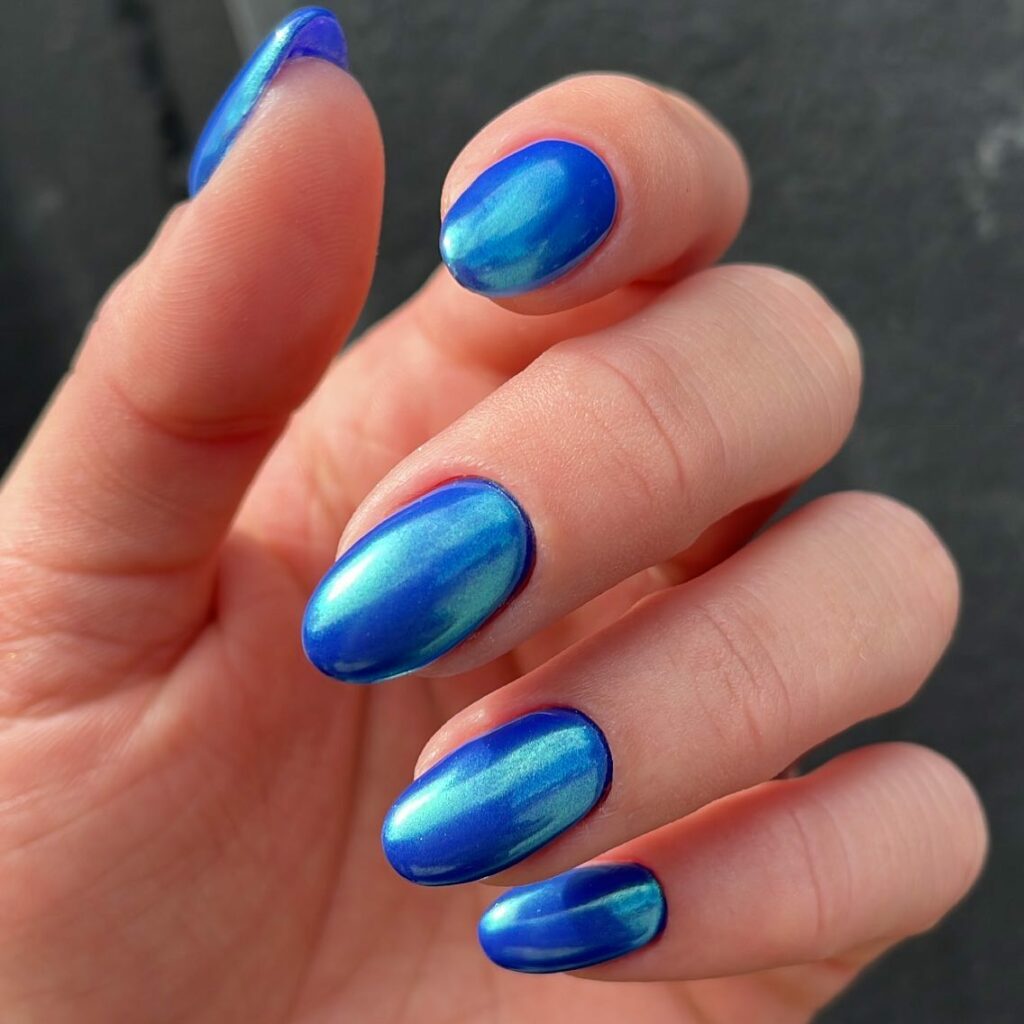 22 Latest Blue Chrome Nail Ideas To Try In 2024! 23 Regal Royal Blue Chrome Nails