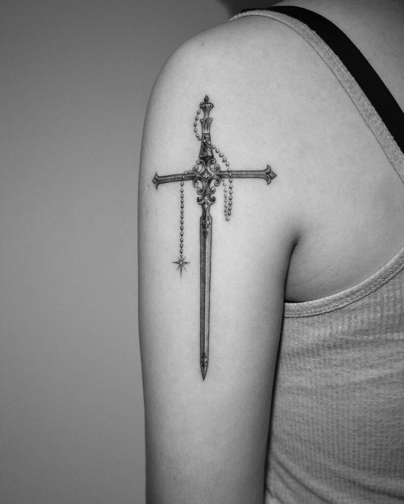 12+ Knife Tattoo Ideas To Inspire You! 12 Royal Sword Tattoo Set