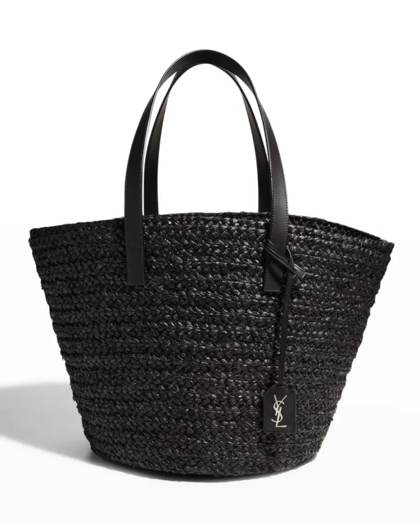 Saint Laurent YSL Basket Raffia Tote Bag