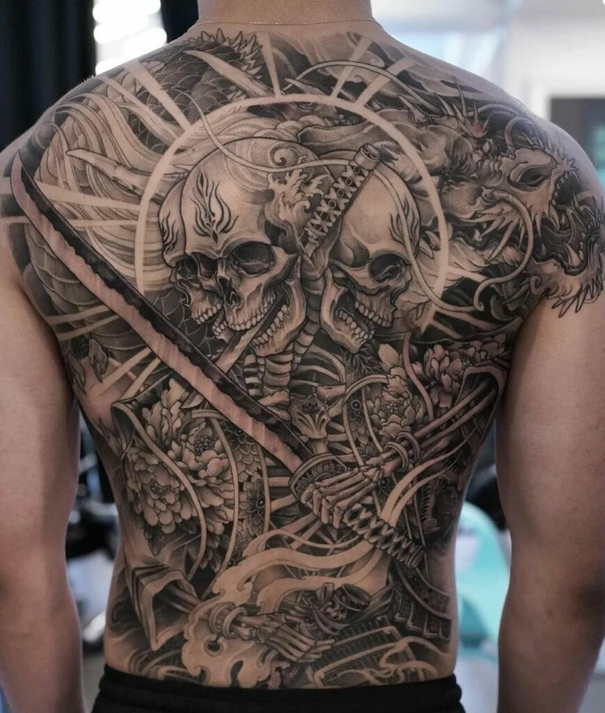 12+ Samurai Tattoo Back Ideas To Inspire You! 16 Samurai Skull Tattoo