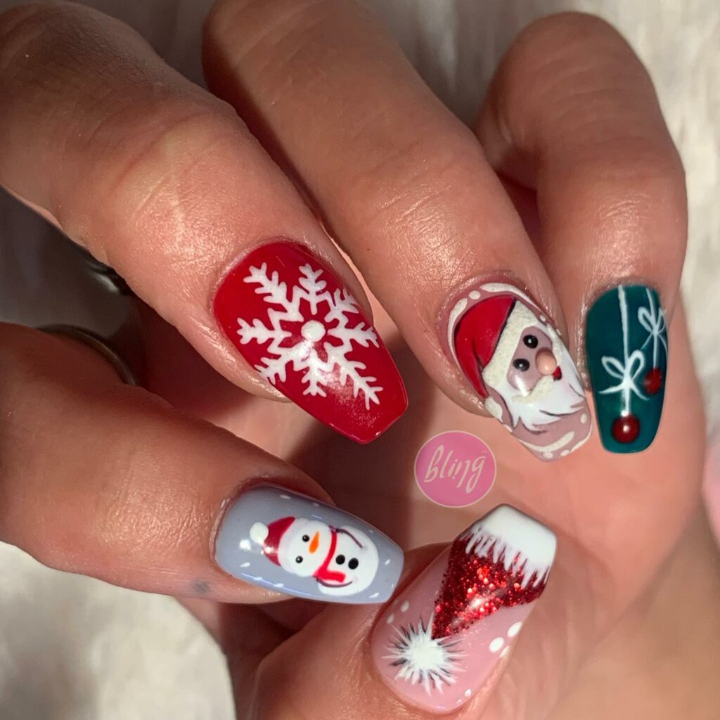 Sport 35 Festive Red Christmas Nails in 2024 24 Santa's Suit Red Christmas Nails