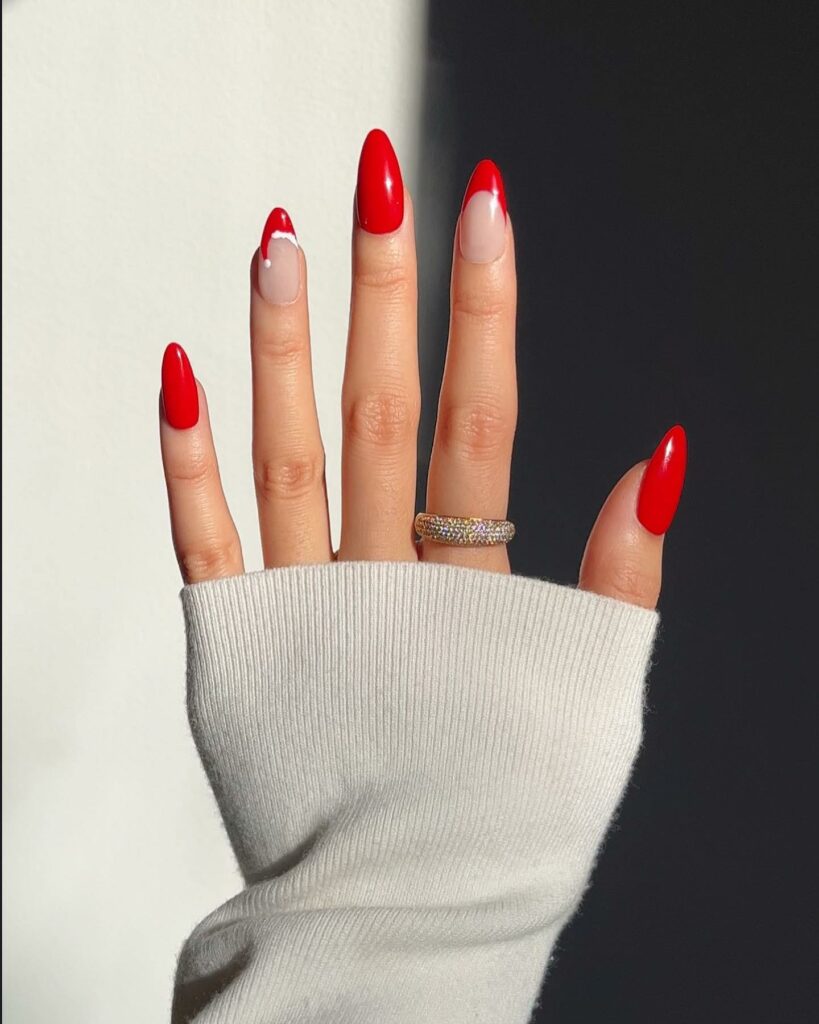 Spread Joy with 20 Santa Hat Nail Designs in 2024 17 Santa's Hat-Tipped Red Christmas Nails