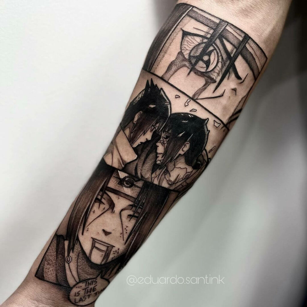 55 Spellbinding Sasuke Tattoo Designs in 2024 40 Sasuke Manga Tattoo From Itachi's Death Scene