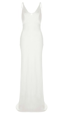 Satin Tie Shoulder Dress by TOPSHOP BRIDE Satin Tie Shoulder Dress by TOPSHOP BRIDE