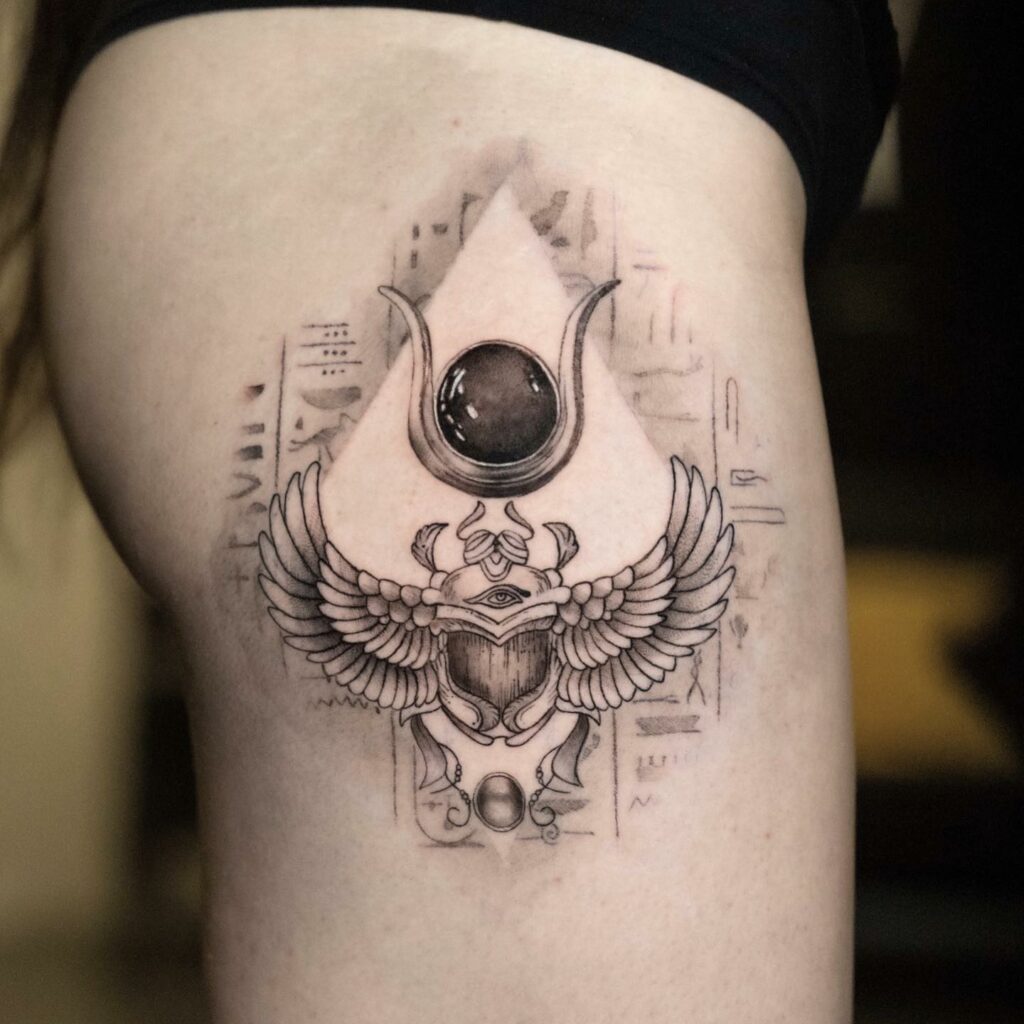 11+ Pharaoh Tattoo Stencil Ideas That Will Blow Your Mind! 19 Scarab Symbol Ancient Egyptian Themed Tattoos