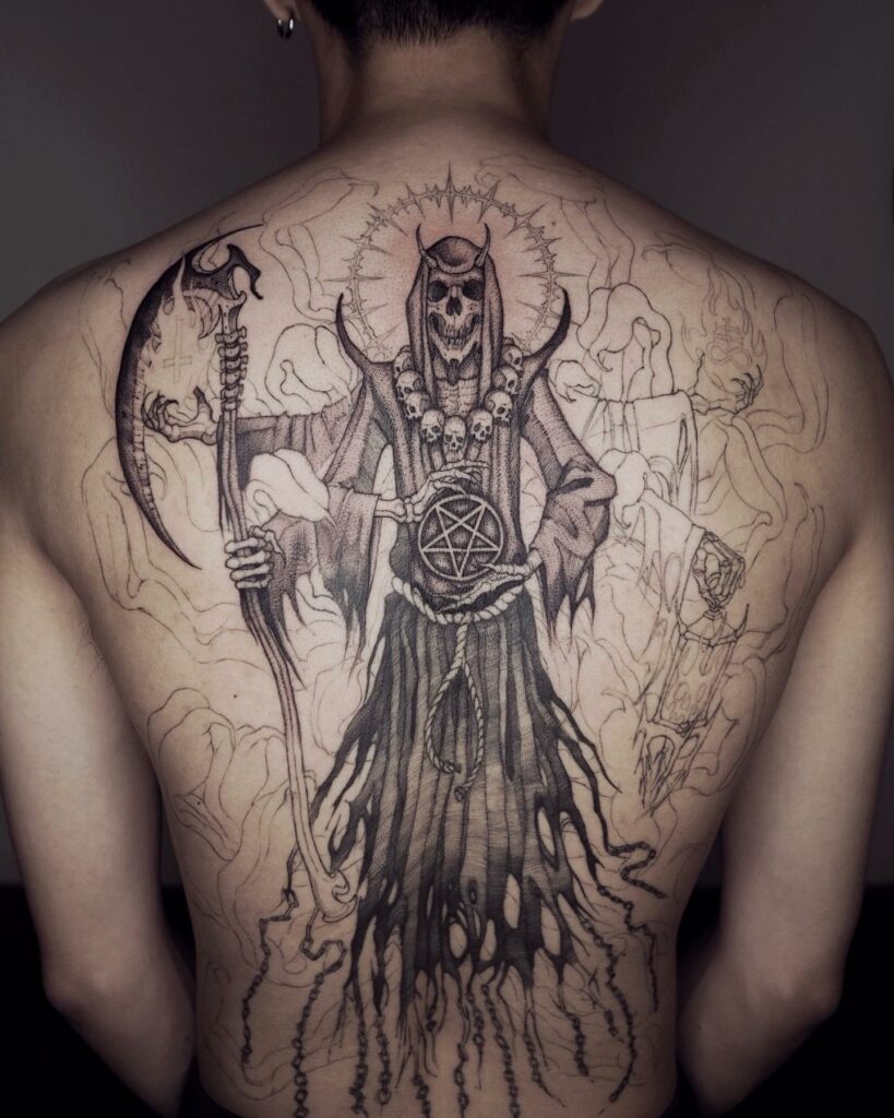 10+ Grim Reaper Tattoo Drawing Ideas That Will Blow Your Mind! 13 Scariest Grim Reaper Tattoos