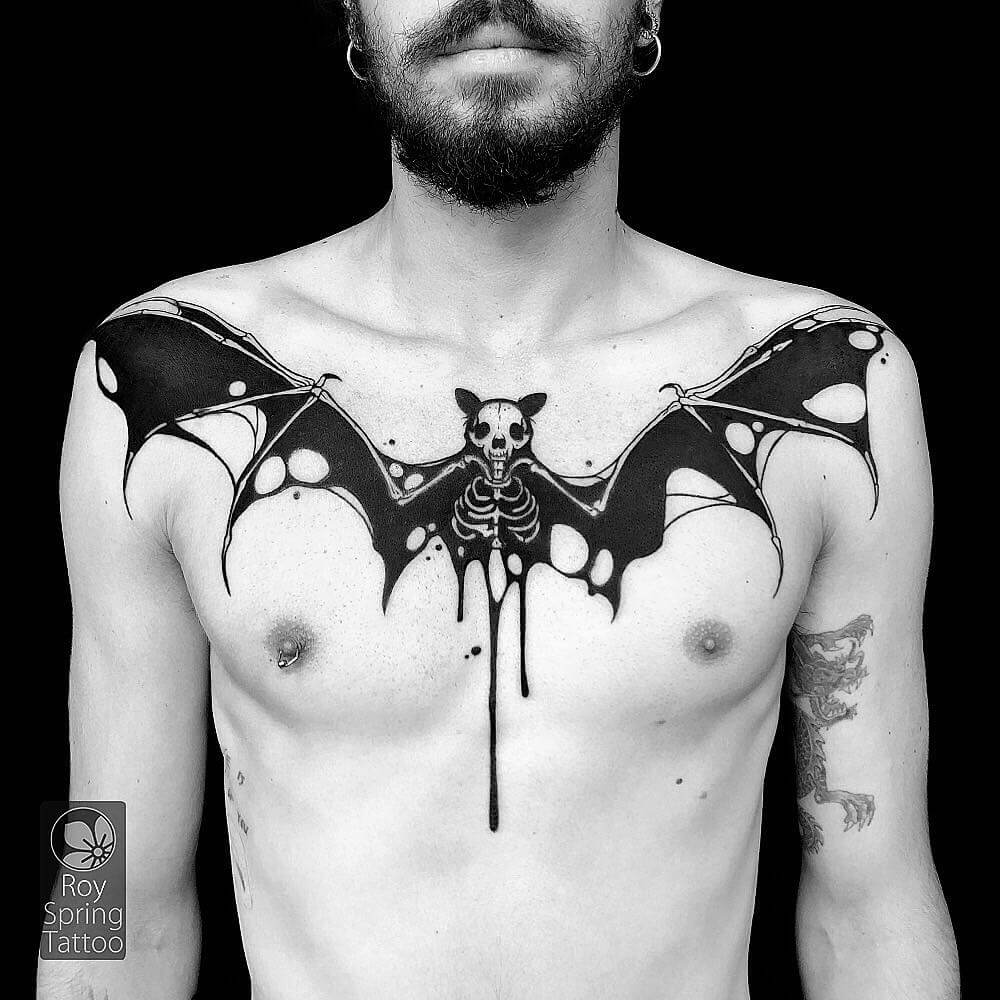 11+ Bat Skeleton Tattoo Ideas That Will Blow Your Mind! 14 Scary Bat Skeleton Tattoo