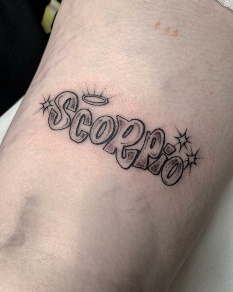 15+ Girly Scorpio Sign Tattoo Ideas That Will Blow Your Mind! 11 Scorpio Script Tattoo