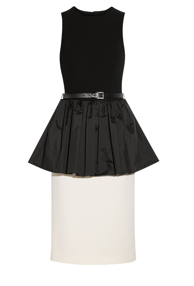 Michael Kors Belted Satin-paneled peplum dress £639 Michael Kors Belted Satin-paneled peplum dress £639