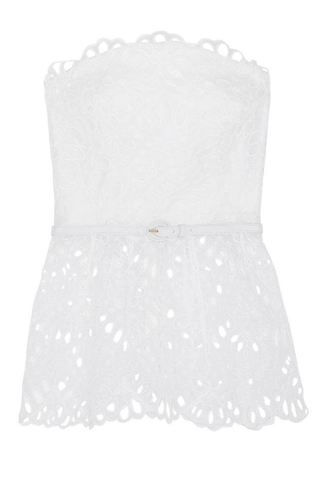 Oscar de la Renta Broderie anglaise silk peplum top £669.20 Oscar de la Renta Broderie anglaise silk peplum top £669.20