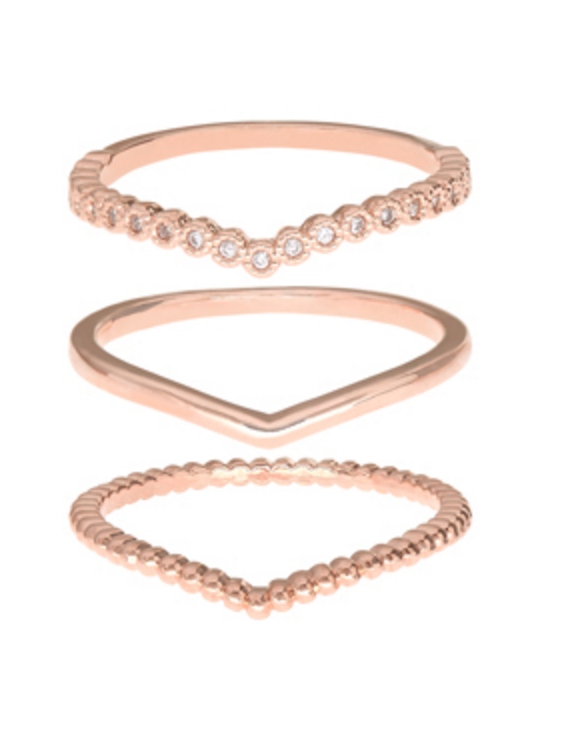 Rose Gold 3x Wishbone Stacking Ring Set £15 Rose Gold 3x Wishbone Stacking Ring Set £15