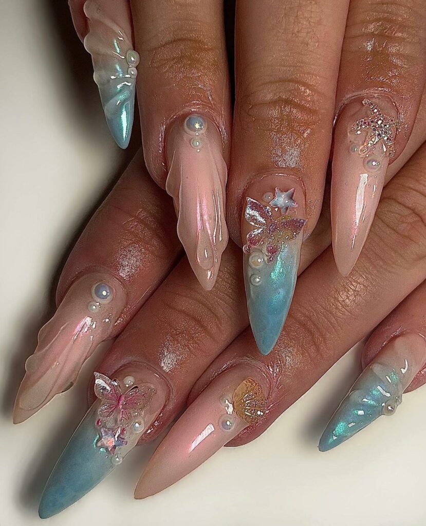 17 Latest Mermaid Nail Designs You Need To Try In 2024! 14 Sculpted Mermaid Nail Designs