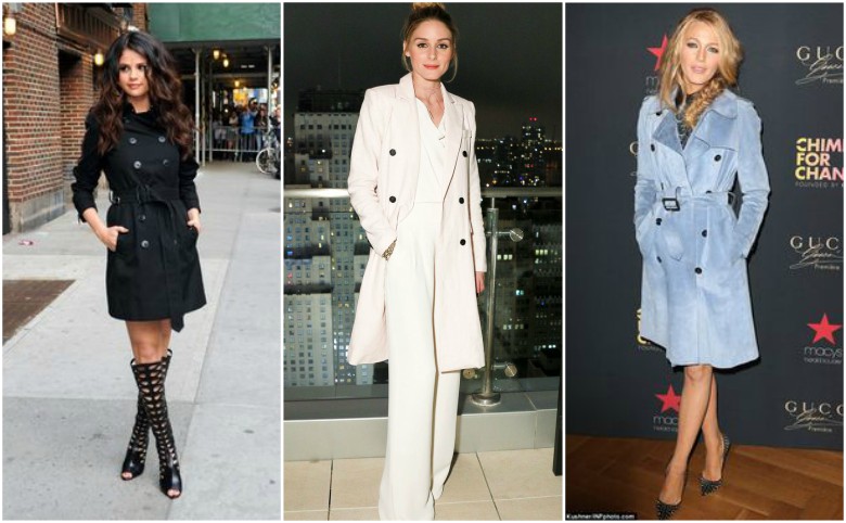 How to Wear a Trench Coat & What to Style It With 16 Selena Gomez, Olivia Palermo and Blake Lively wearing trench coats at night