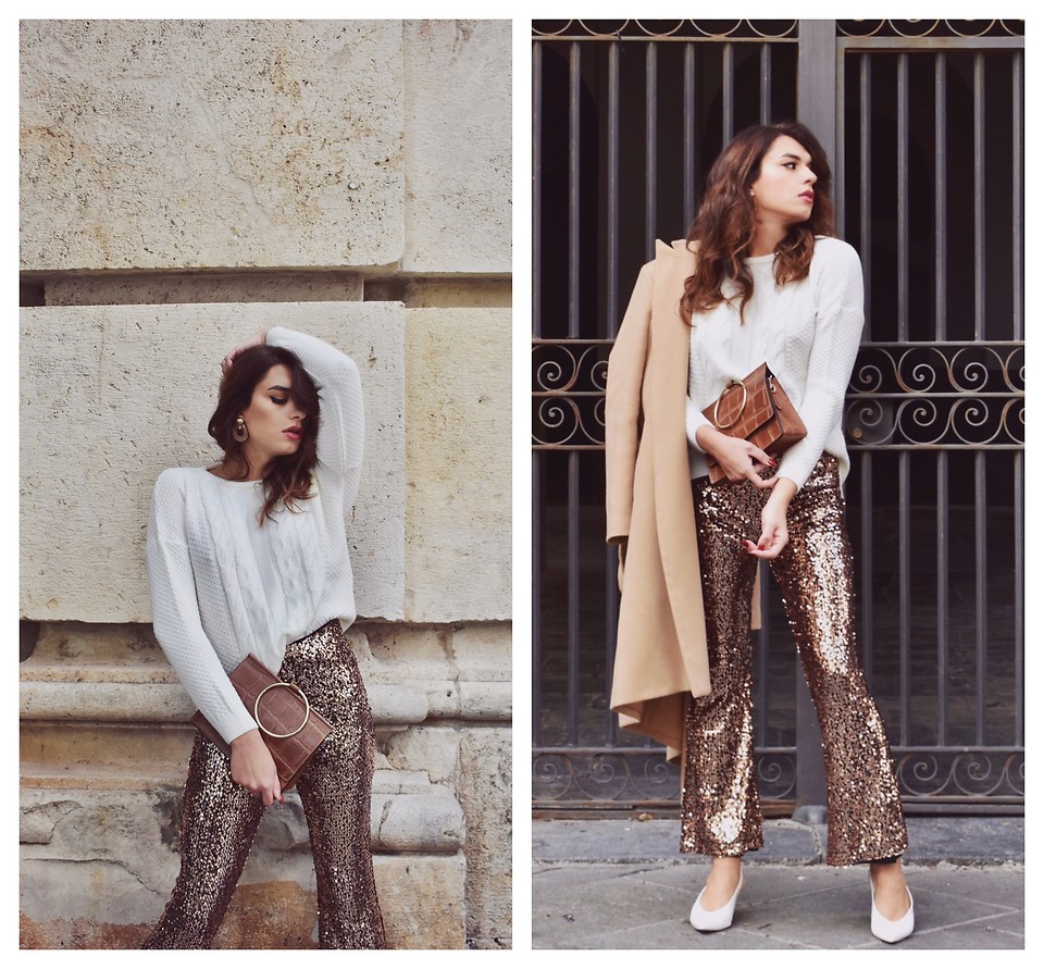 17 Best New Year’s Eve Outfits To Try This Year 11 Sequin Joggers & Turtleneck Tops